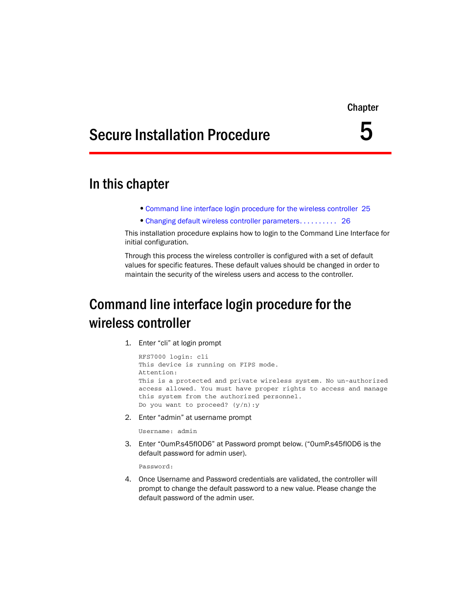 Secure installation procedure, 5 secure installation procedure | Brocade Mobility RFS7000-GR Controller Installation Guide (Supporting software release 4.1.0.0-040GR and later) User Manual | Page 33 / 43