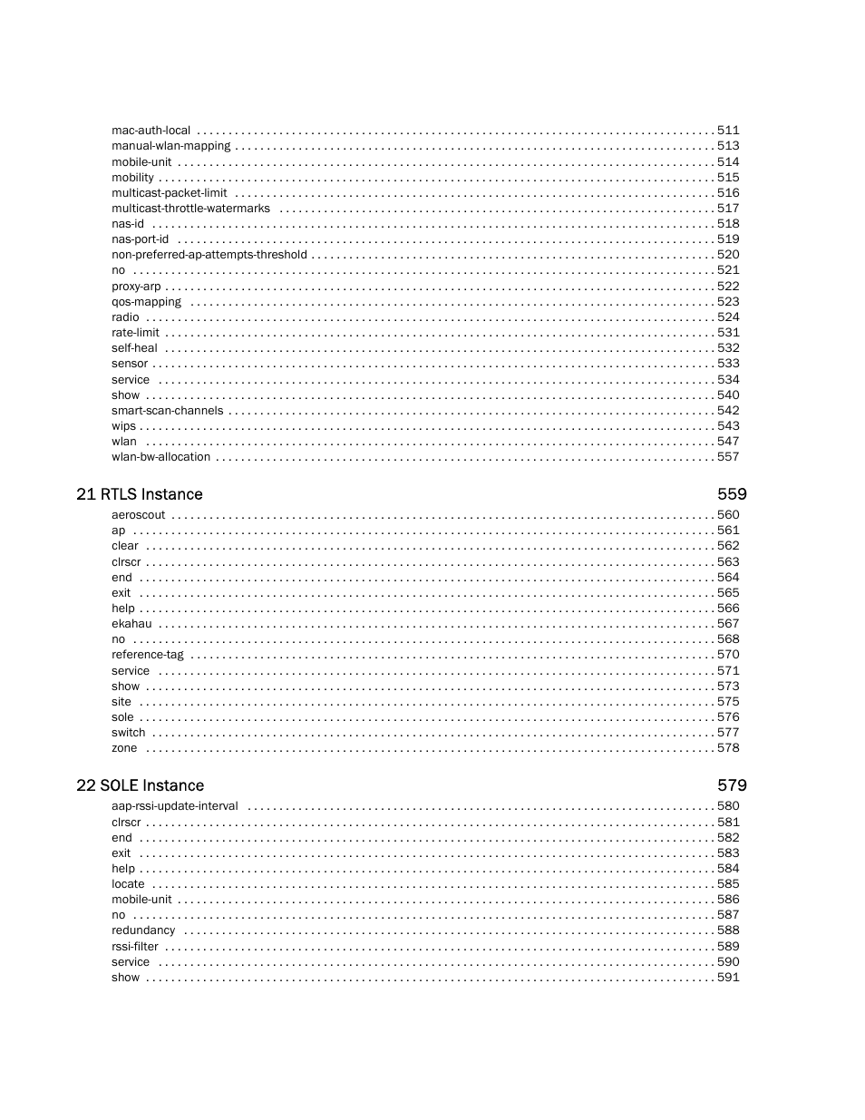 Brocade Mobility RFS7000-GR Controller CLI Reference Guide (Supporting software release 4.1.0.0-040GR and later) User Manual | Page 10 / 607