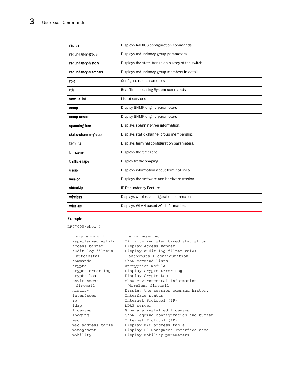 Brocade Mobility RFS7000-GR Controller CLI Reference Guide (Supporting software release 4.1.0.0-040GR and later) User Manual | Page 132 / 607