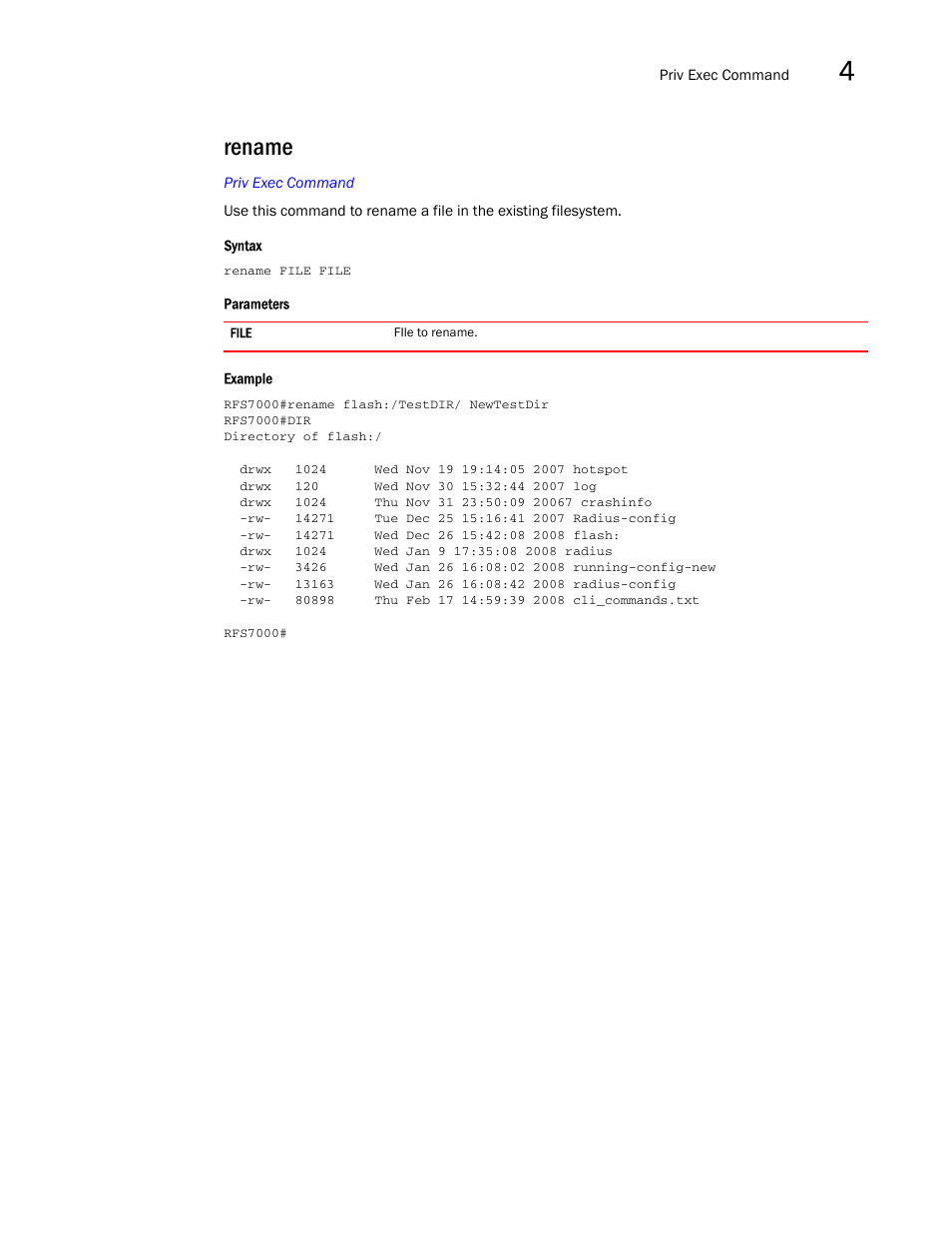 Rename | Brocade Mobility RFS7000-GR Controller CLI Reference Guide (Supporting software release 4.1.0.0-040GR and later) User Manual | Page 167 / 607