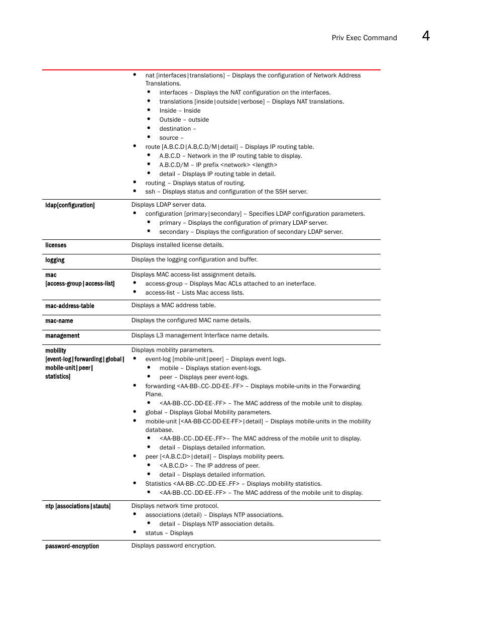 Brocade Mobility RFS7000-GR Controller CLI Reference Guide (Supporting software release 4.1.0.0-040GR and later) User Manual | Page 173 / 607