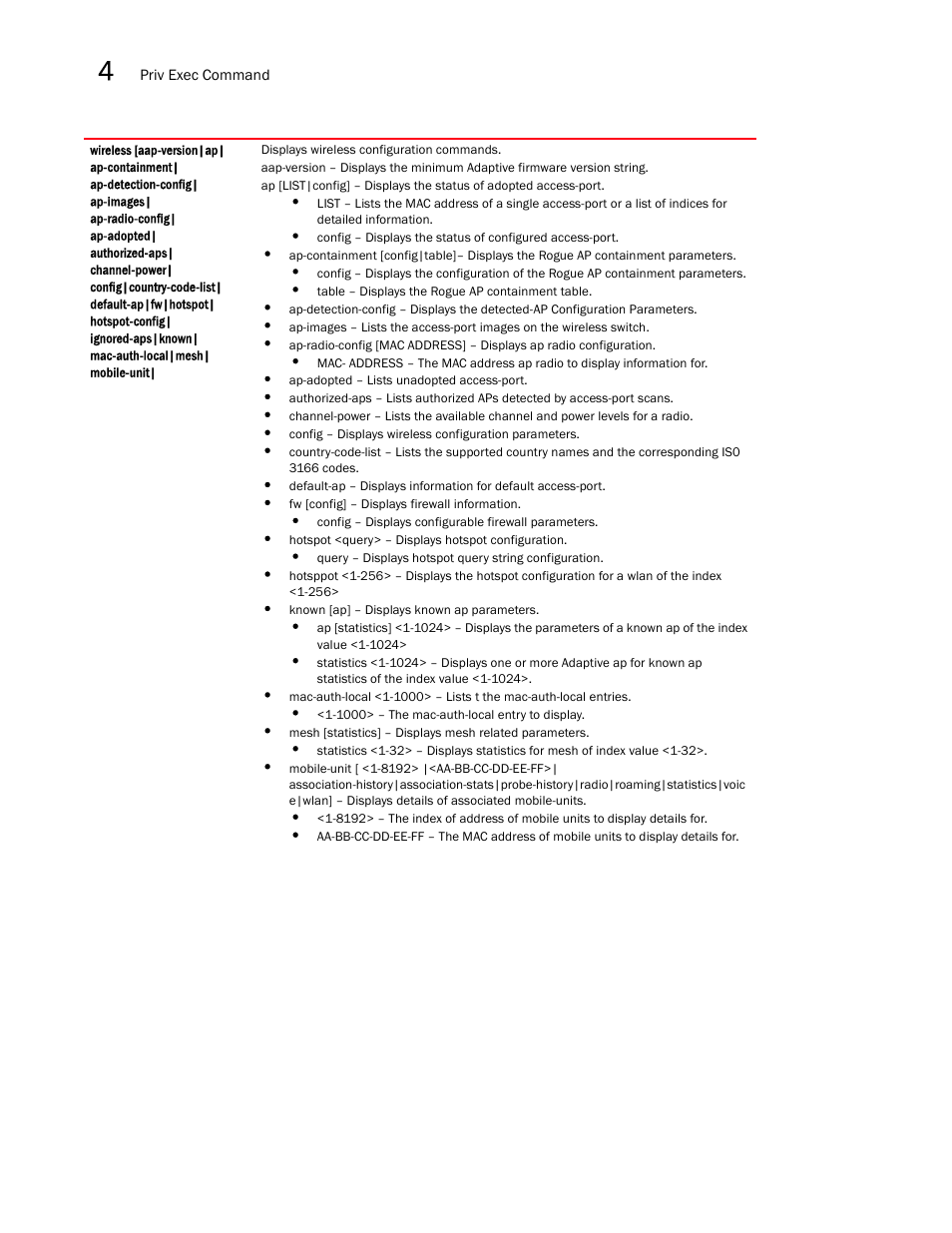 Brocade Mobility RFS7000-GR Controller CLI Reference Guide (Supporting software release 4.1.0.0-040GR and later) User Manual | Page 176 / 607