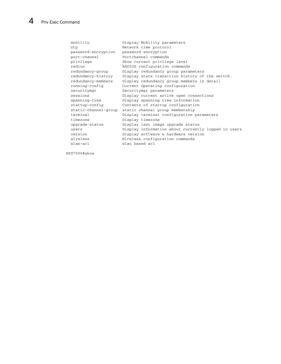 Brocade Mobility RFS7000-GR Controller CLI Reference Guide (Supporting software release 4.1.0.0-040GR and later) User Manual | Page 178 / 607