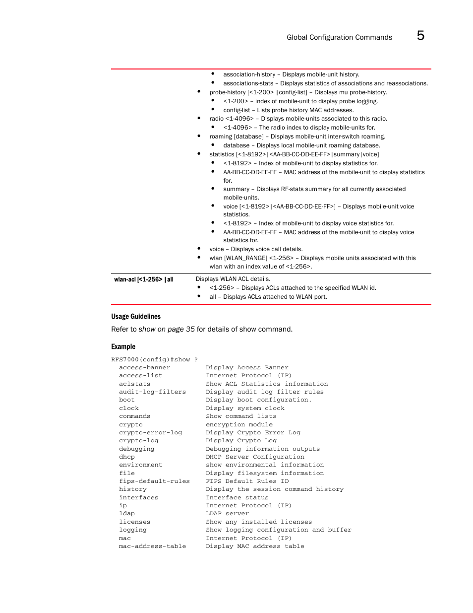 Brocade Mobility RFS7000-GR Controller CLI Reference Guide (Supporting software release 4.1.0.0-040GR and later) User Manual | Page 239 / 607