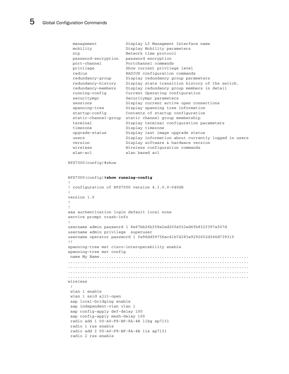 Brocade Mobility RFS7000-GR Controller CLI Reference Guide (Supporting software release 4.1.0.0-040GR and later) User Manual | Page 240 / 607