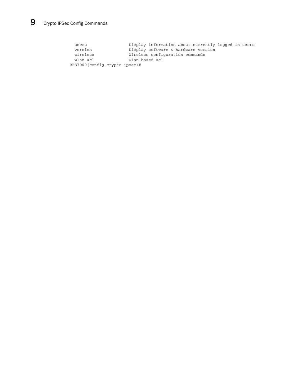 Brocade Mobility RFS7000-GR Controller CLI Reference Guide (Supporting software release 4.1.0.0-040GR and later) User Manual | Page 294 / 607