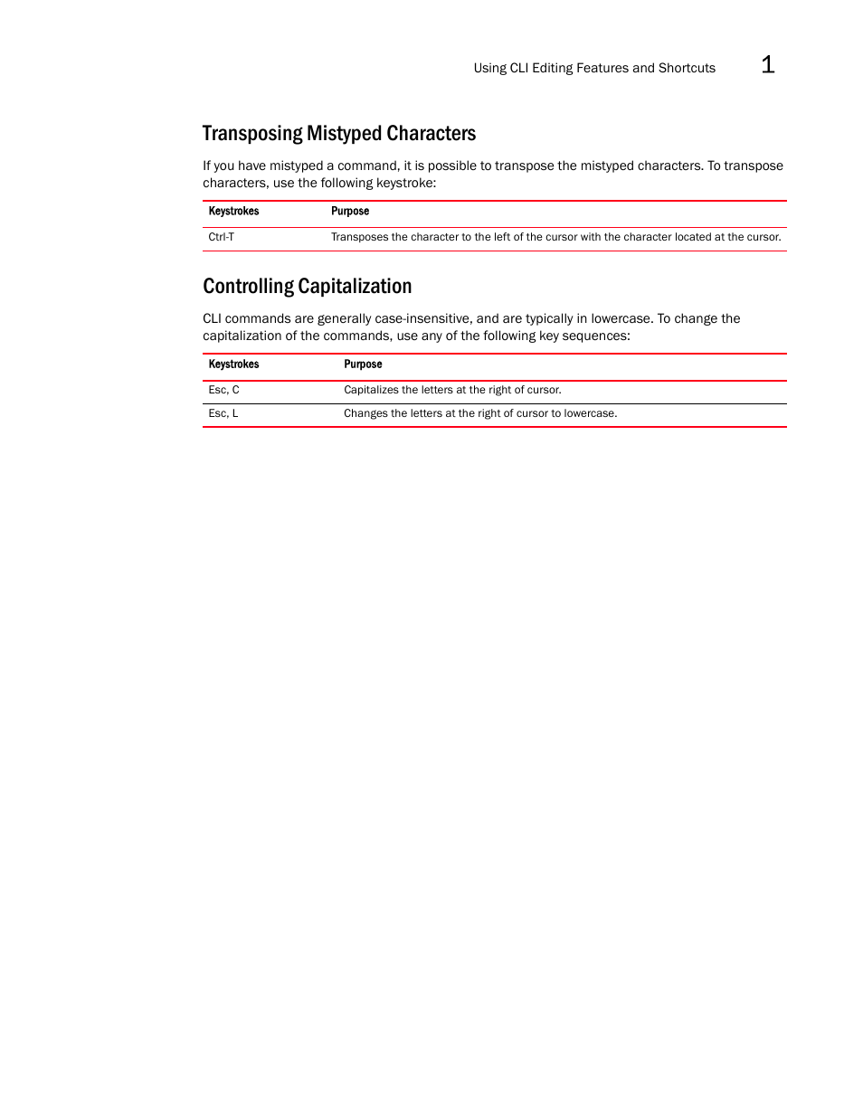 Transposing mistyped characters, Controlling capitalization | Brocade Mobility RFS7000-GR Controller CLI Reference Guide (Supporting software release 4.1.0.0-040GR and later) User Manual | Page 31 / 607