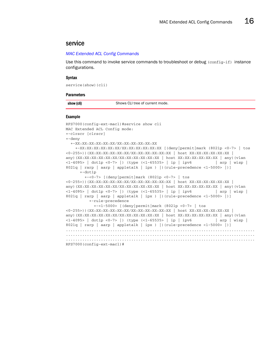 Service | Brocade Mobility RFS7000-GR Controller CLI Reference Guide (Supporting software release 4.1.0.0-040GR and later) User Manual | Page 411 / 607