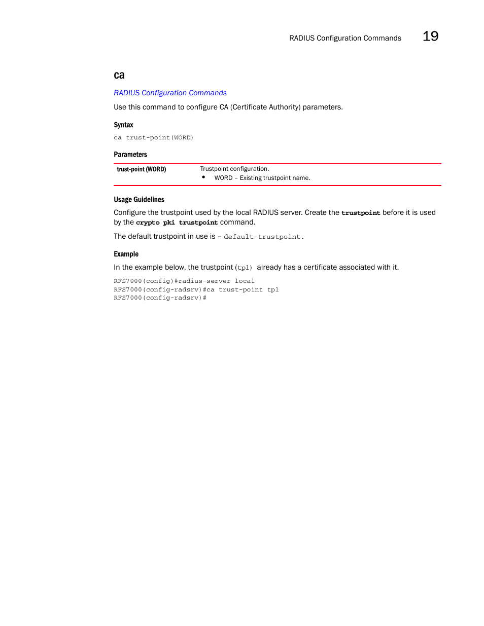 Brocade Mobility RFS7000-GR Controller CLI Reference Guide (Supporting software release 4.1.0.0-040GR and later) User Manual | Page 465 / 607