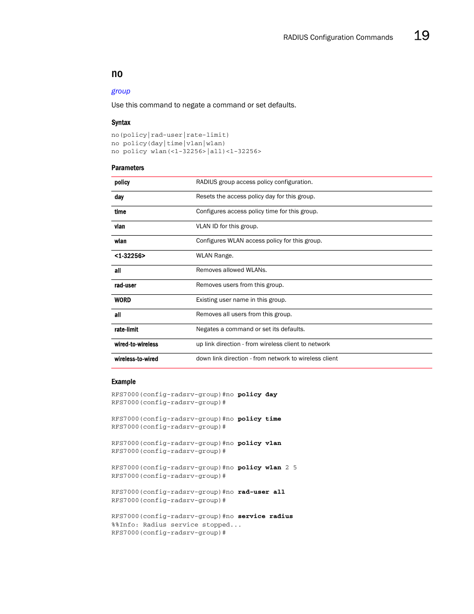 Brocade Mobility RFS7000-GR Controller CLI Reference Guide (Supporting software release 4.1.0.0-040GR and later) User Manual | Page 477 / 607