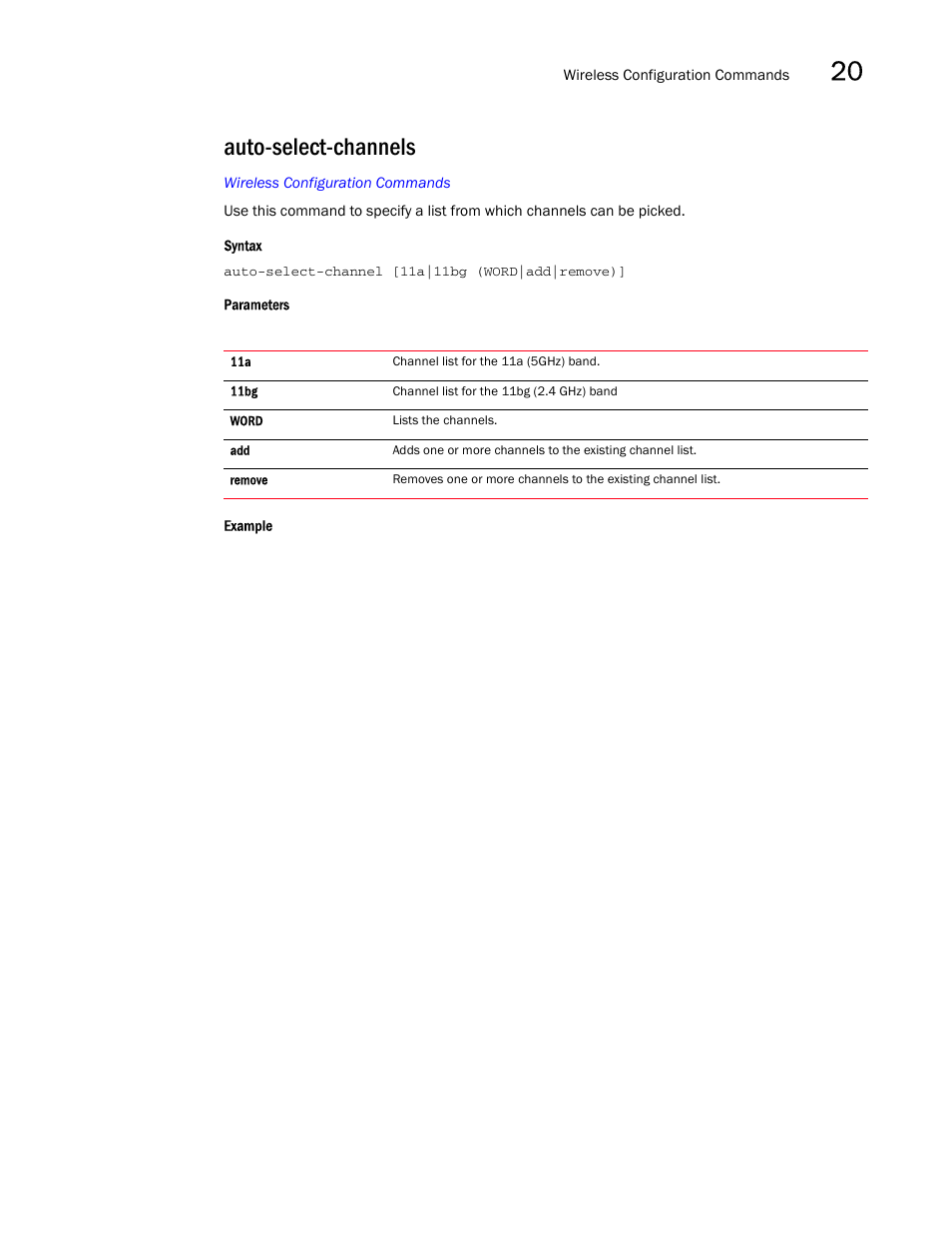 Auto-select-channels, Ap-s, Auto-select-channel s | Brocade Mobility RFS7000-GR Controller CLI Reference Guide (Supporting software release 4.1.0.0-040GR and later) User Manual | Page 509 / 607