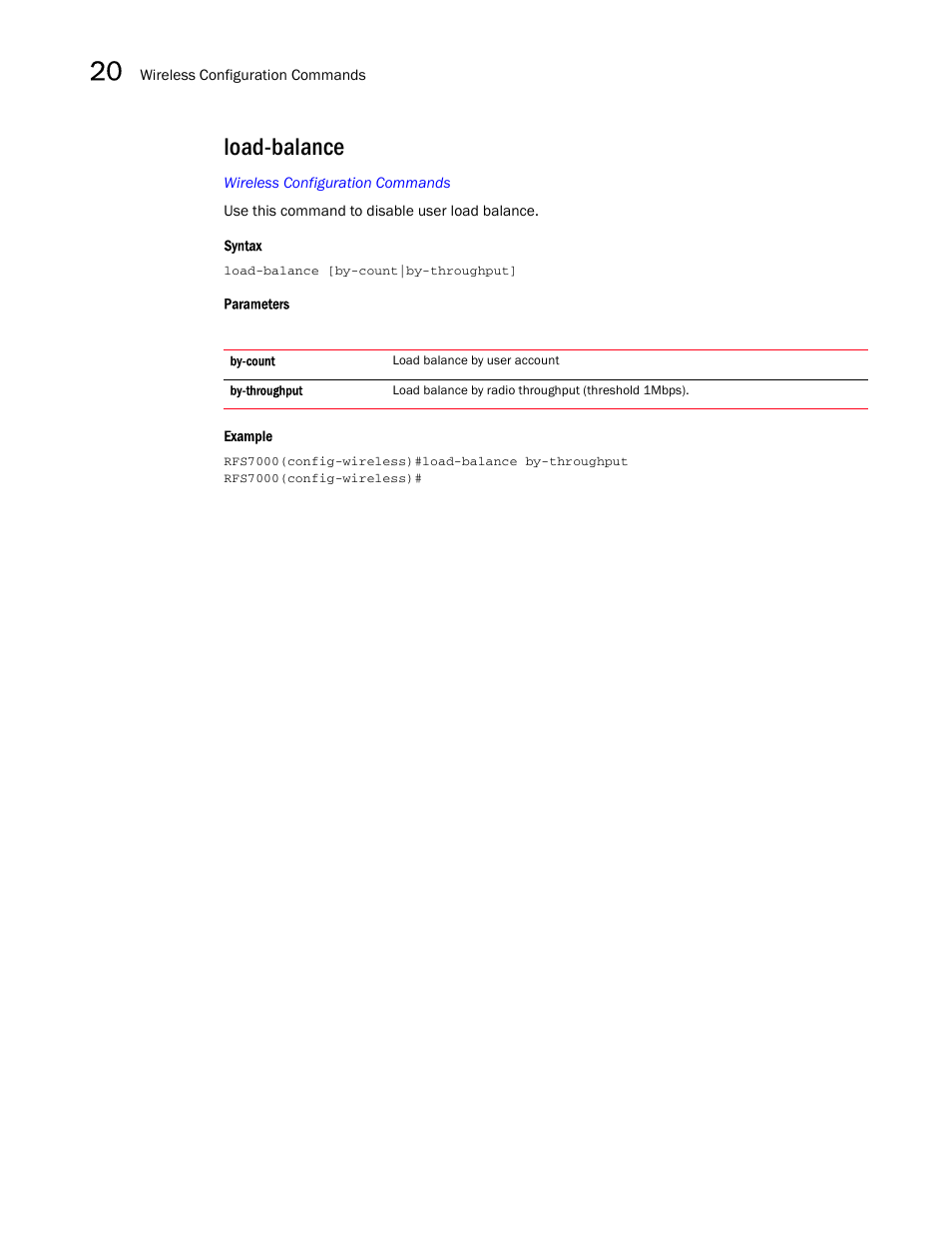 Load-balance | Brocade Mobility RFS7000-GR Controller CLI Reference Guide (Supporting software release 4.1.0.0-040GR and later) User Manual | Page 524 / 607