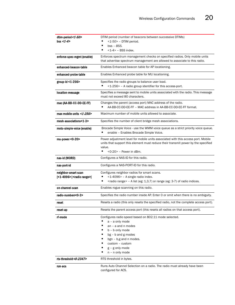Brocade Mobility RFS7000-GR Controller CLI Reference Guide (Supporting software release 4.1.0.0-040GR and later) User Manual | Page 541 / 607