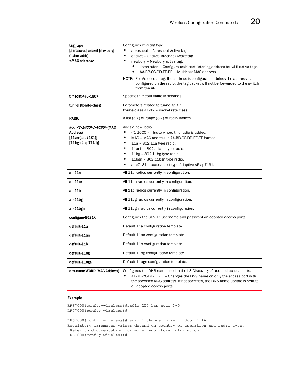 Brocade Mobility RFS7000-GR Controller CLI Reference Guide (Supporting software release 4.1.0.0-040GR and later) User Manual | Page 543 / 607