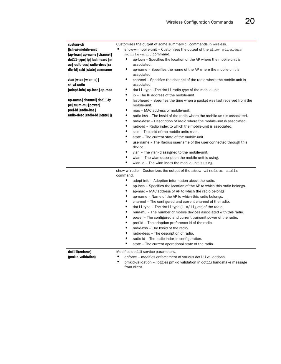 Brocade Mobility RFS7000-GR Controller CLI Reference Guide (Supporting software release 4.1.0.0-040GR and later) User Manual | Page 551 / 607