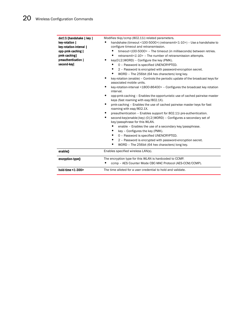 Brocade Mobility RFS7000-GR Controller CLI Reference Guide (Supporting software release 4.1.0.0-040GR and later) User Manual | Page 564 / 607