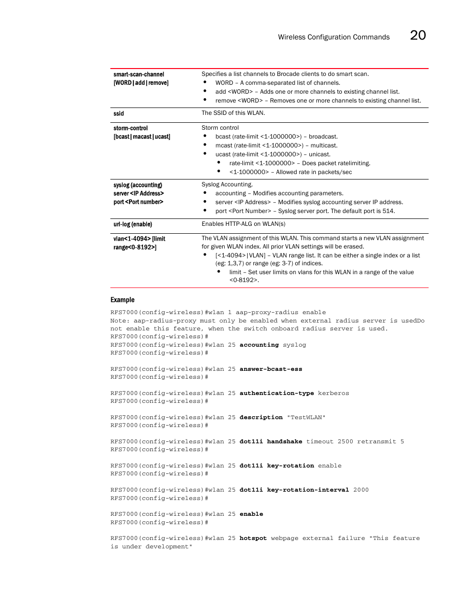 Brocade Mobility RFS7000-GR Controller CLI Reference Guide (Supporting software release 4.1.0.0-040GR and later) User Manual | Page 569 / 607