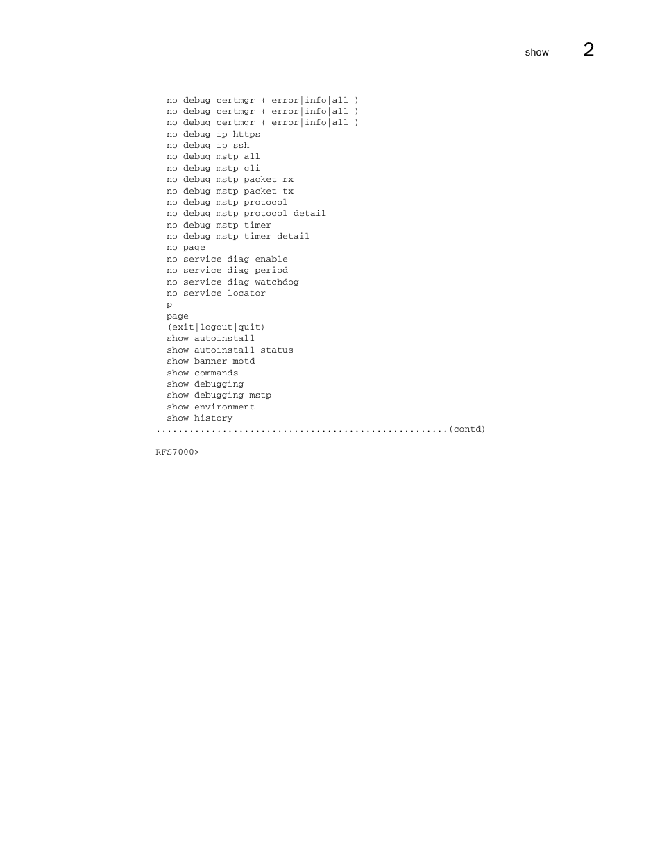 Brocade Mobility RFS7000-GR Controller CLI Reference Guide (Supporting software release 4.1.0.0-040GR and later) User Manual | Page 57 / 607