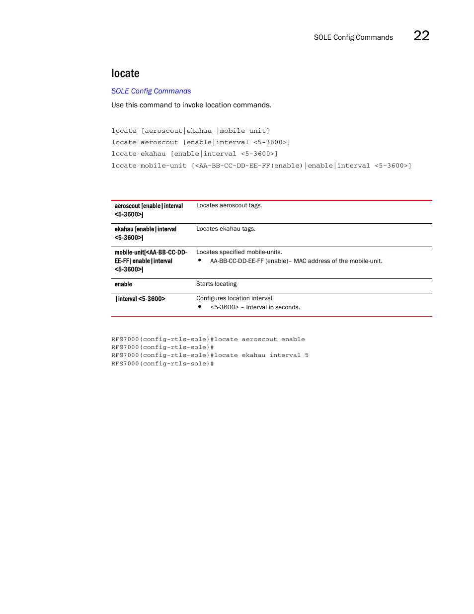 Locate | Brocade Mobility RFS7000-GR Controller CLI Reference Guide (Supporting software release 4.1.0.0-040GR and later) User Manual | Page 599 / 607