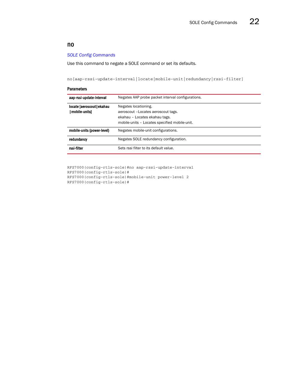 Brocade Mobility RFS7000-GR Controller CLI Reference Guide (Supporting software release 4.1.0.0-040GR and later) User Manual | Page 601 / 607