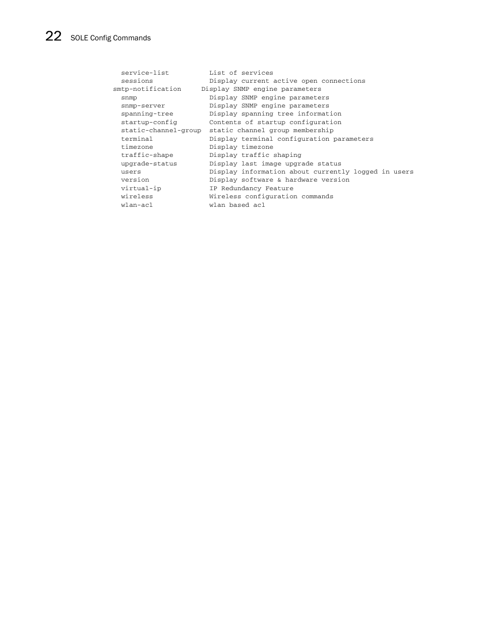 Brocade Mobility RFS7000-GR Controller CLI Reference Guide (Supporting software release 4.1.0.0-040GR and later) User Manual | Page 606 / 607