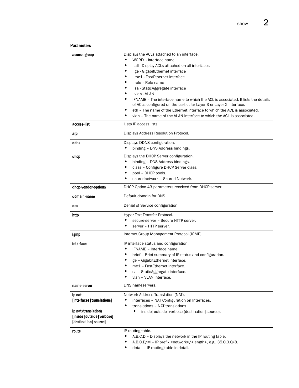 Brocade Mobility RFS7000-GR Controller CLI Reference Guide (Supporting software release 4.1.0.0-040GR and later) User Manual | Page 67 / 607