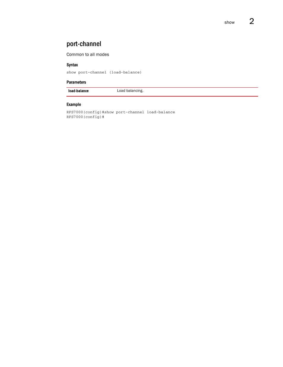 Port-channel | Brocade Mobility RFS7000-GR Controller CLI Reference Guide (Supporting software release 4.1.0.0-040GR and later) User Manual | Page 81 / 607