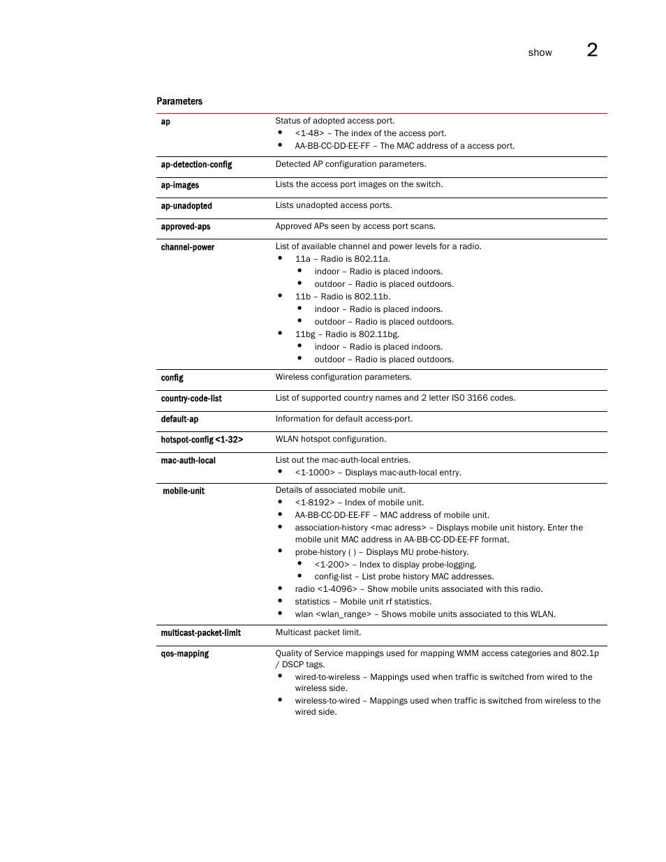 Brocade Mobility RFS7000-GR Controller CLI Reference Guide (Supporting software release 4.1.0.0-040GR and later) User Manual | Page 99 / 607