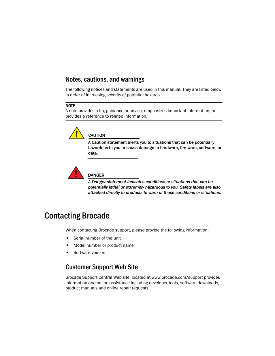 Contacting brocade, Customer support web site | Brocade Mobility RFS7000 Controller Installation Guide User Manual | Page 6 / 40