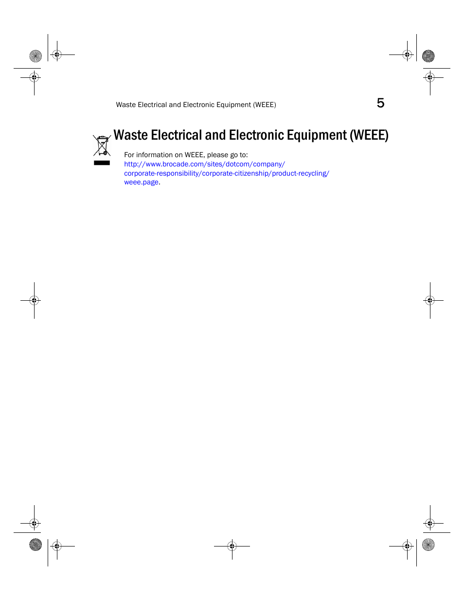 Waste electrical and electronic equipment (weee) | Brocade Mobility RFS4000 Controller Installation Guide (Supporting software release 4.3.0.0 and later) User Manual | Page 39 / 42