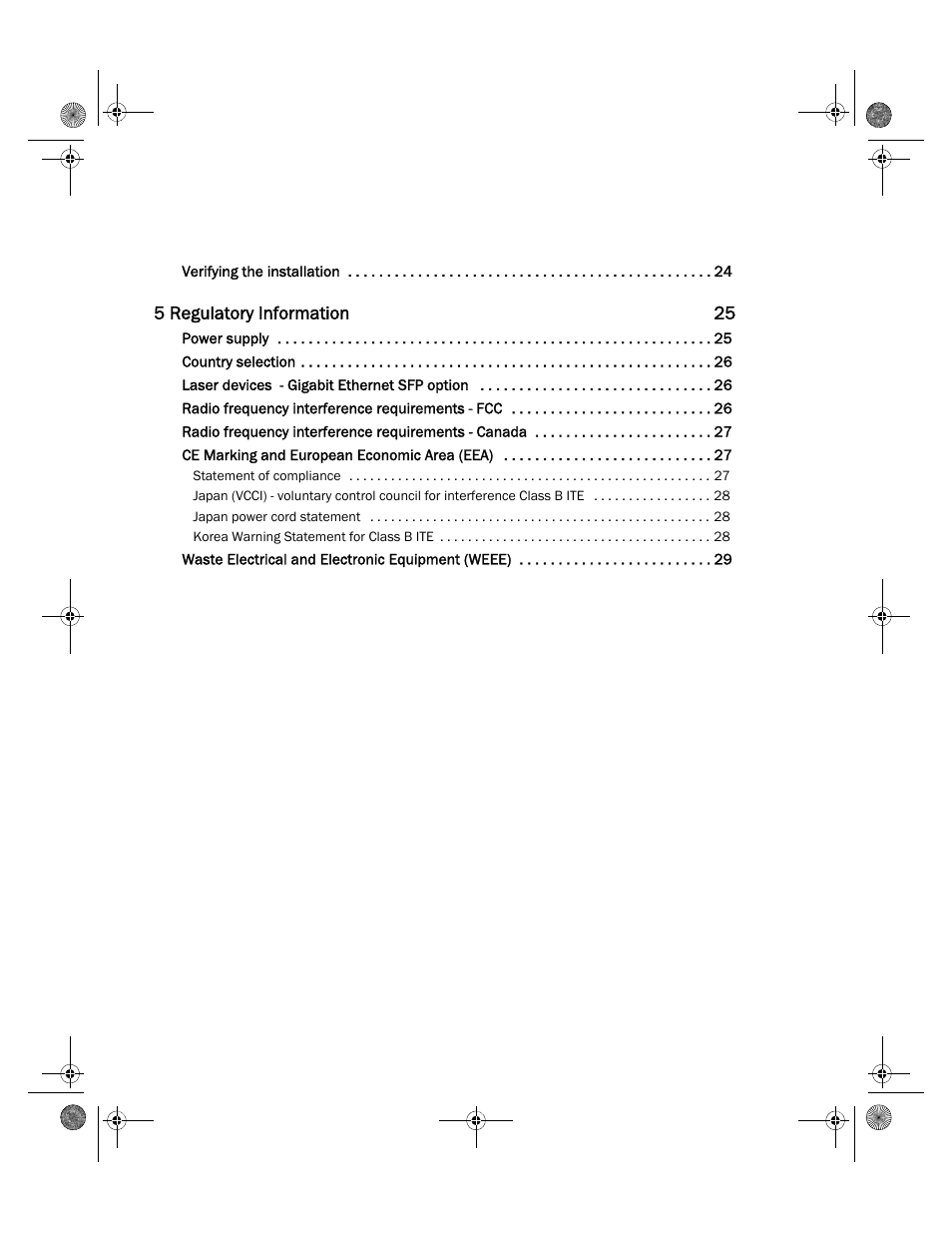 5 regulatory information 25 | Brocade Mobility RFS4000 Controller Installation Guide (Supporting software release 4.3.0.0 and later) User Manual | Page 6 / 42