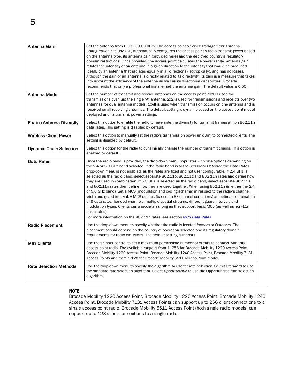 Brocade Mobility Access Point System Reference Guide (Supporting software release 5.5.0.0 and later) User Manual | Page 108 / 854