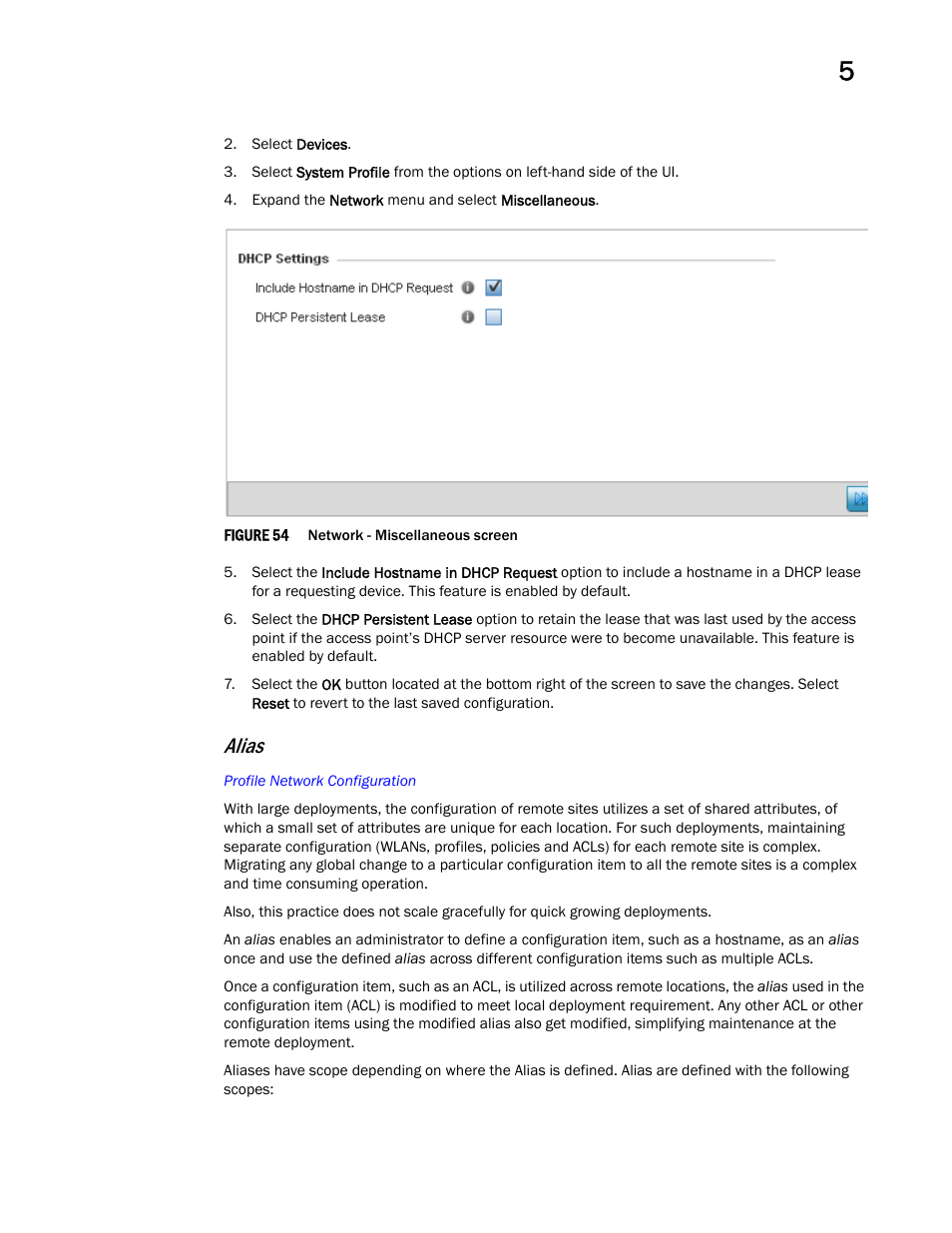 Alias | Brocade Mobility Access Point System Reference Guide (Supporting software release 5.5.0.0 and later) User Manual | Page 157 / 854