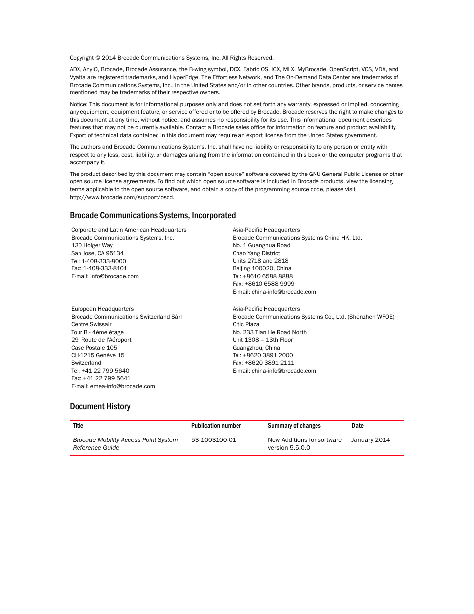 Brocade Mobility Access Point System Reference Guide (Supporting software release 5.5.0.0 and later) User Manual | Page 2 / 854