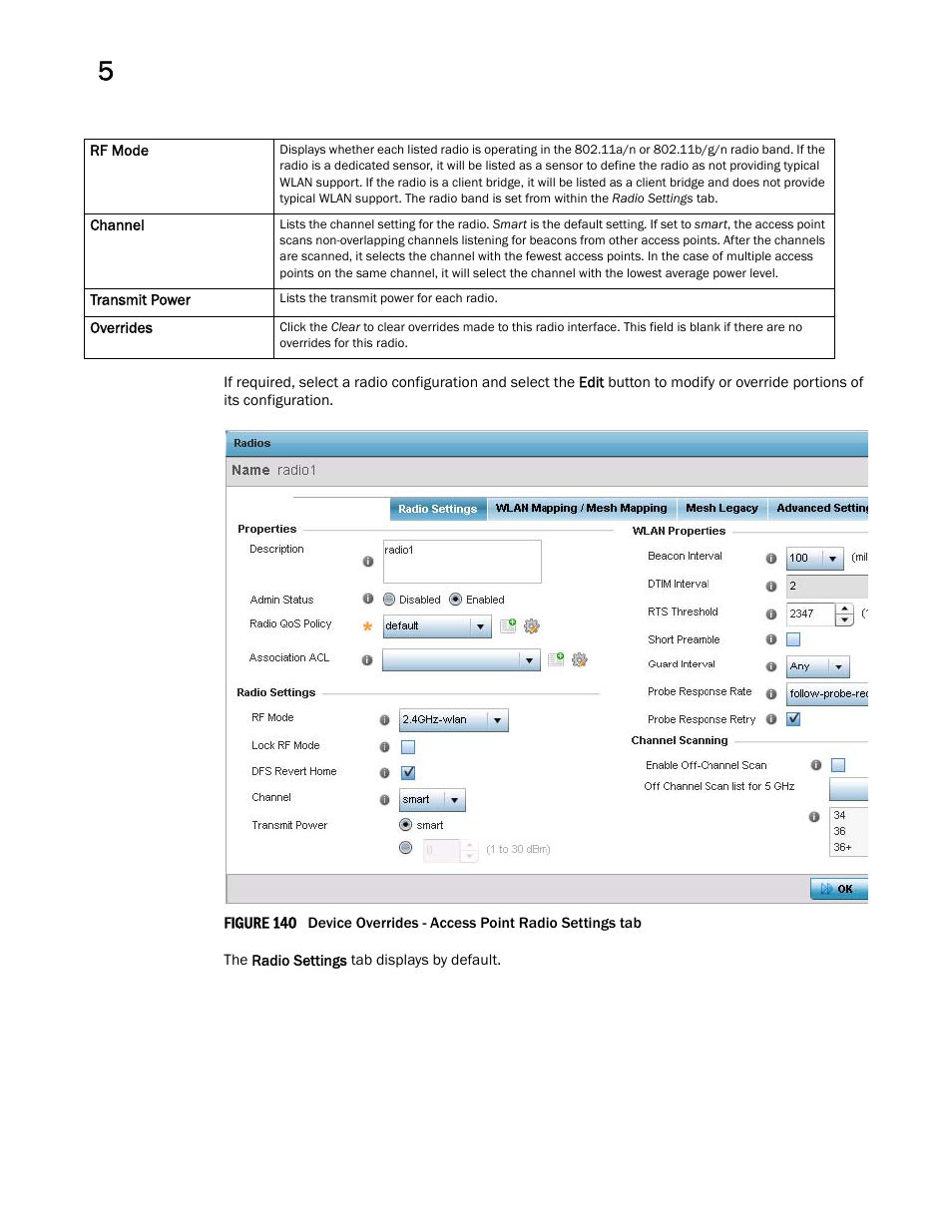 Brocade Mobility Access Point System Reference Guide (Supporting software release 5.5.0.0 and later) User Manual | Page 284 / 854