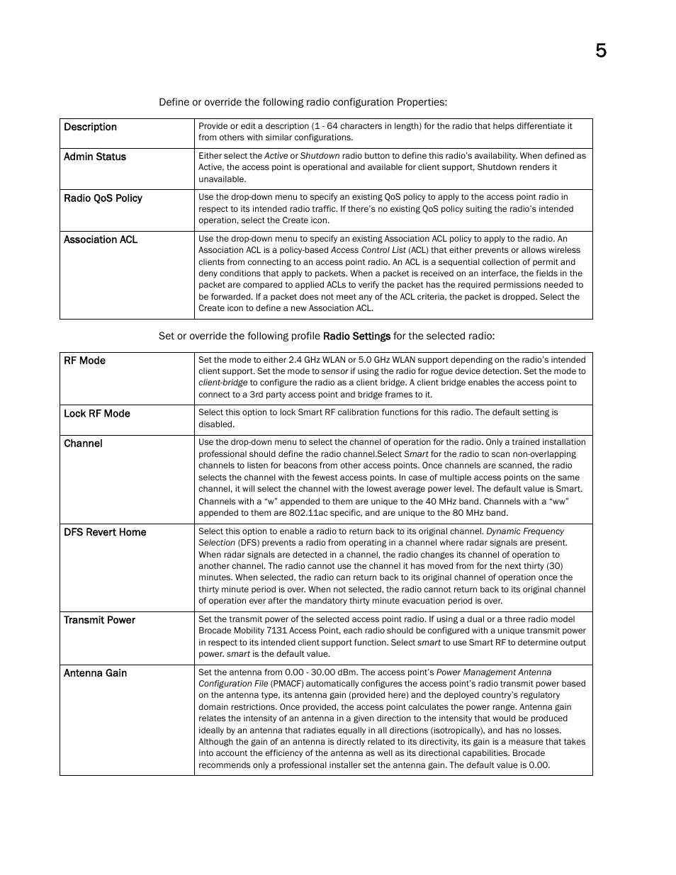 Brocade Mobility Access Point System Reference Guide (Supporting software release 5.5.0.0 and later) User Manual | Page 285 / 854