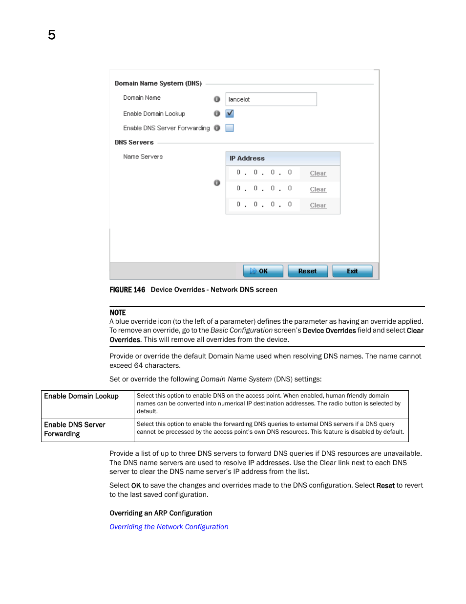 Overriding an arp configuration | Brocade Mobility Access Point System Reference Guide (Supporting software release 5.5.0.0 and later) User Manual | Page 298 / 854