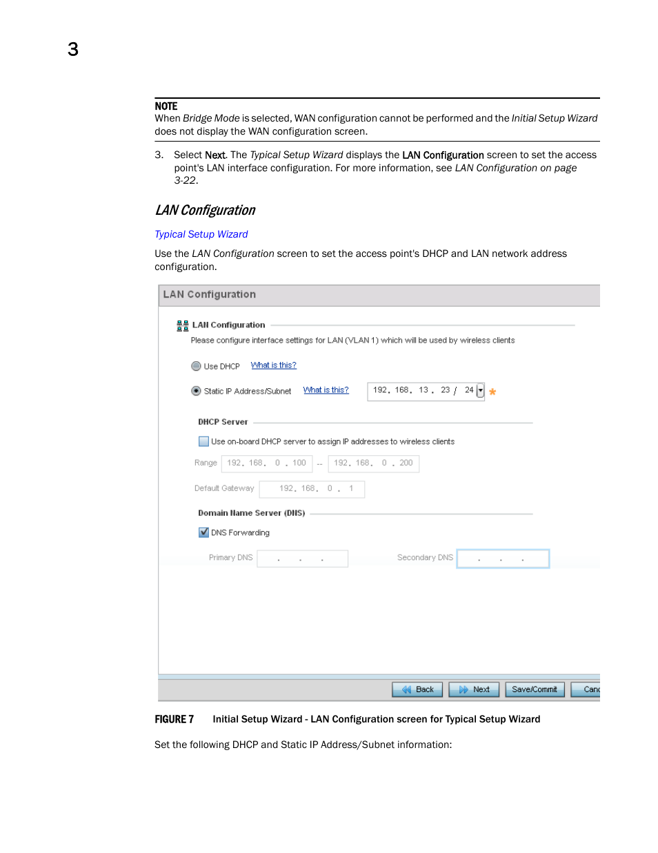 Lan configuration | Brocade Mobility Access Point System Reference Guide (Supporting software release 5.5.0.0 and later) User Manual | Page 32 / 854