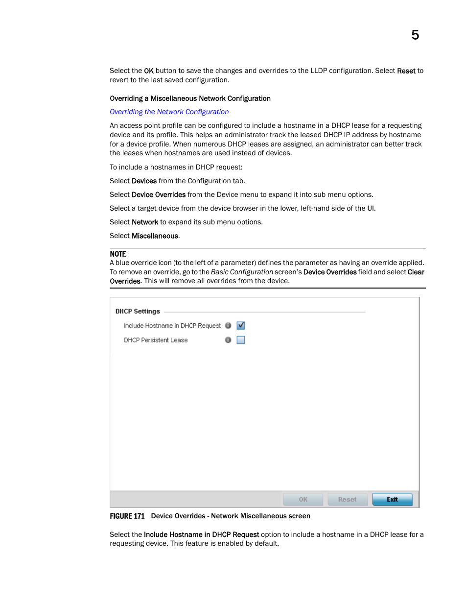 Overriding a miscellaneous network configuration | Brocade Mobility Access Point System Reference Guide (Supporting software release 5.5.0.0 and later) User Manual | Page 335 / 854