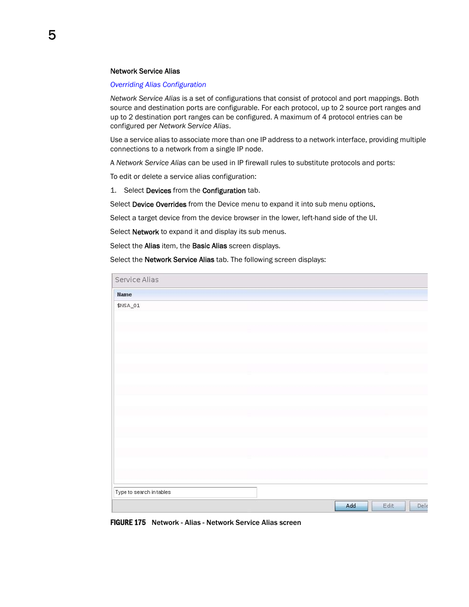 Network service alias | Brocade Mobility Access Point System Reference Guide (Supporting software release 5.5.0.0 and later) User Manual | Page 342 / 854