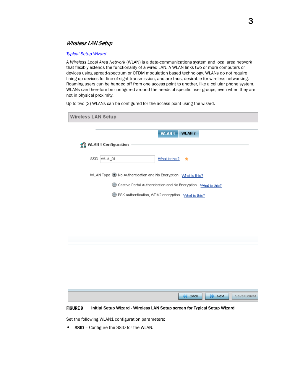 Wireless lan setup | Brocade Mobility Access Point System Reference Guide (Supporting software release 5.5.0.0 and later) User Manual | Page 35 / 854