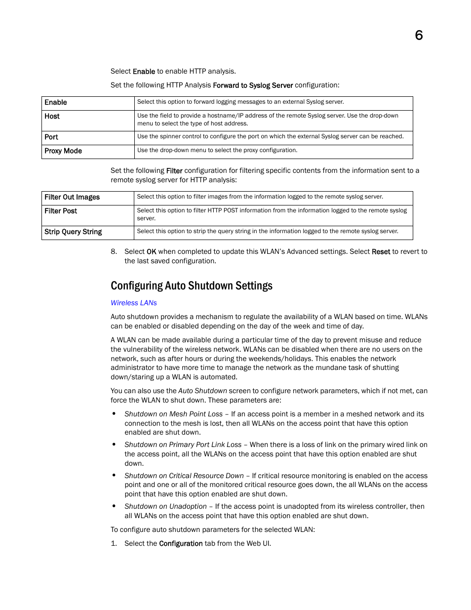 Configuring auto shutdown settings | Brocade Mobility Access Point System Reference Guide (Supporting software release 5.5.0.0 and later) User Manual | Page 445 / 854