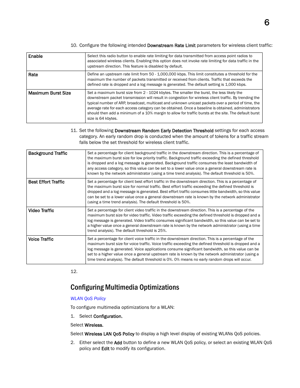 Configuring multimedia optimizations | Brocade Mobility Access Point System Reference Guide (Supporting software release 5.5.0.0 and later) User Manual | Page 459 / 854