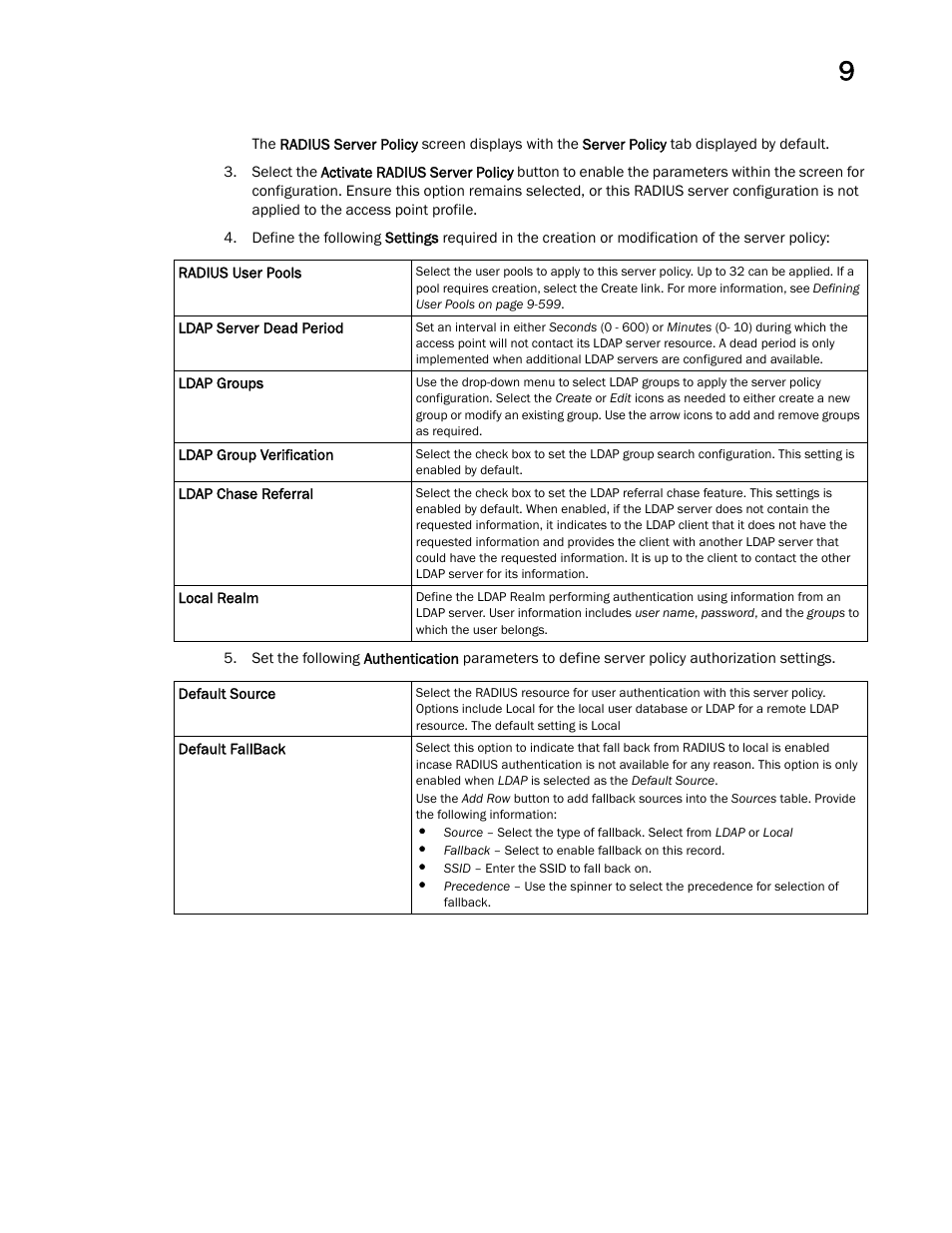 Brocade Mobility Access Point System Reference Guide (Supporting software release 5.5.0.0 and later) User Manual | Page 615 / 854