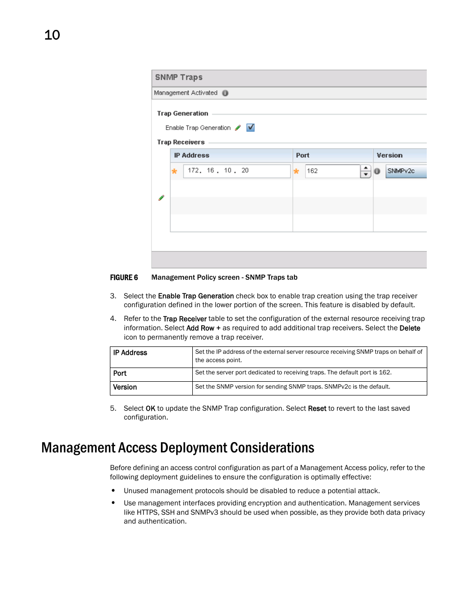 Management access deployment considerations | Brocade Mobility Access Point System Reference Guide (Supporting software release 5.5.0.0 and later) User Manual | Page 636 / 854