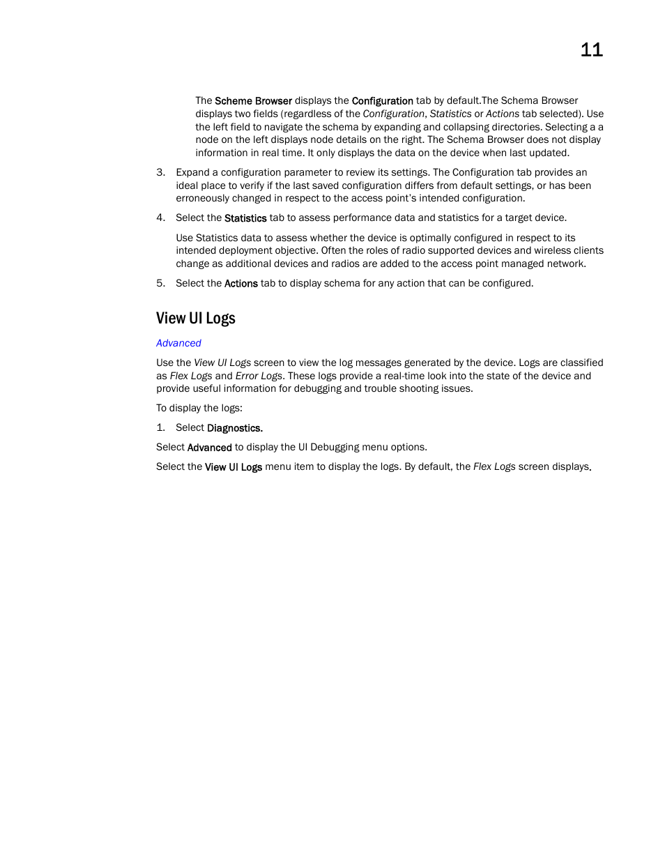 View ui logs | Brocade Mobility Access Point System Reference Guide (Supporting software release 5.5.0.0 and later) User Manual | Page 647 / 854