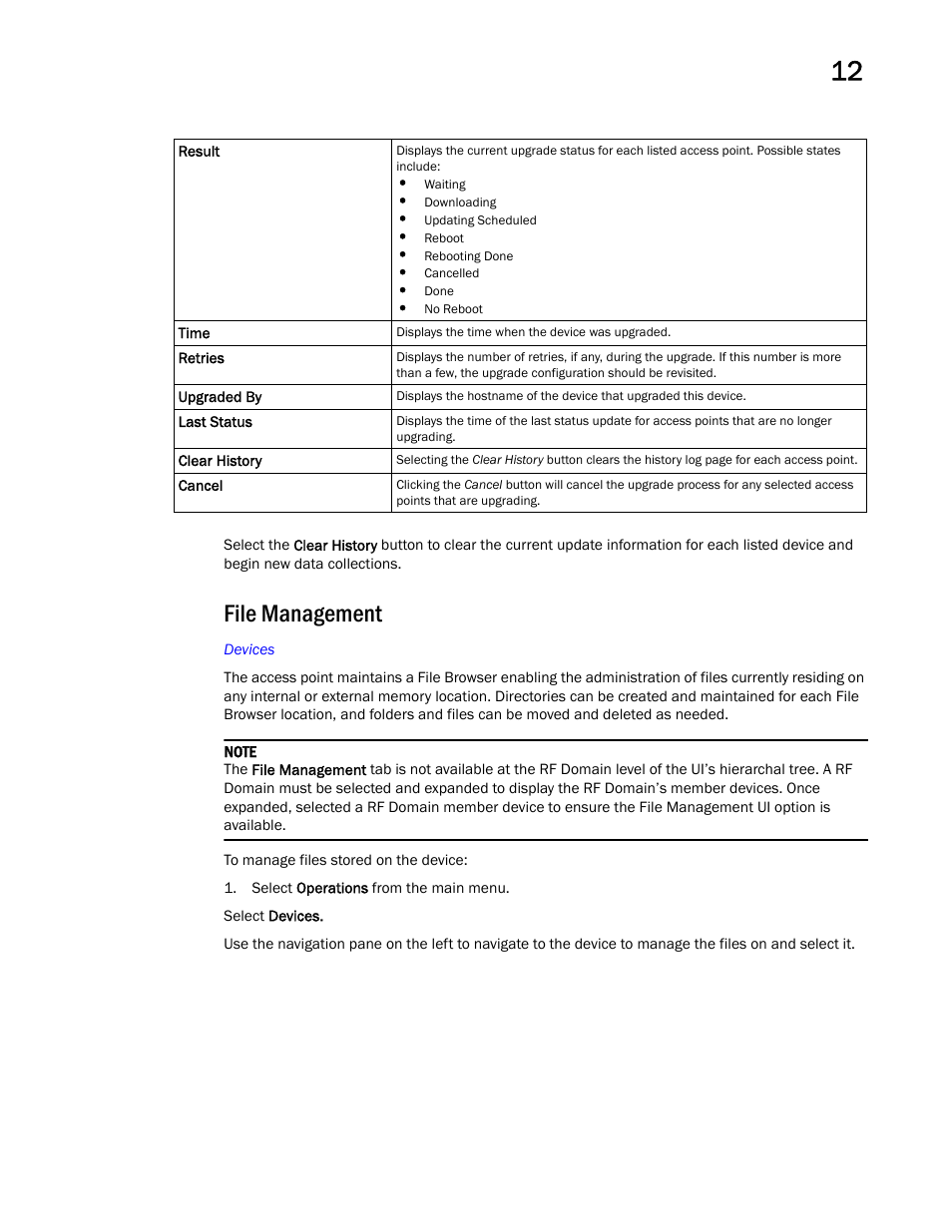 File management, S, see | Brocade Mobility Access Point System Reference Guide (Supporting software release 5.5.0.0 and later) User Manual | Page 673 / 854