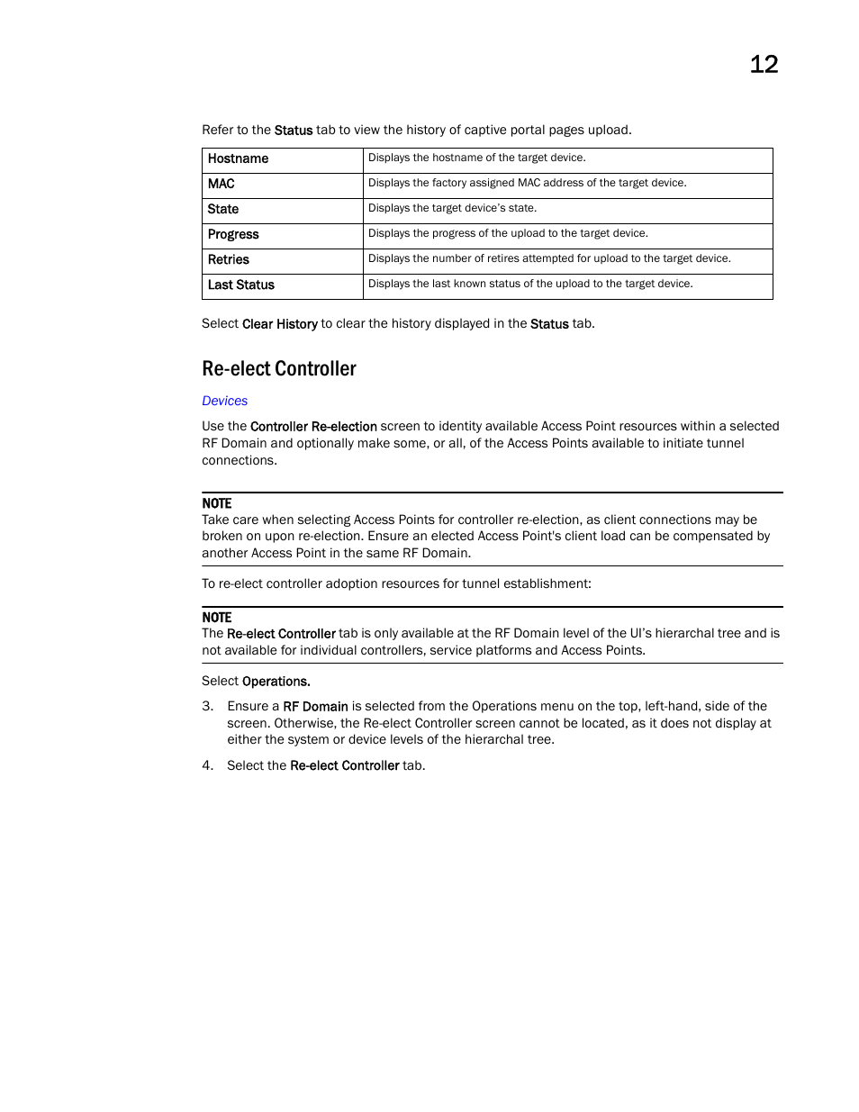 Re-elect controller | Brocade Mobility Access Point System Reference Guide (Supporting software release 5.5.0.0 and later) User Manual | Page 685 / 854