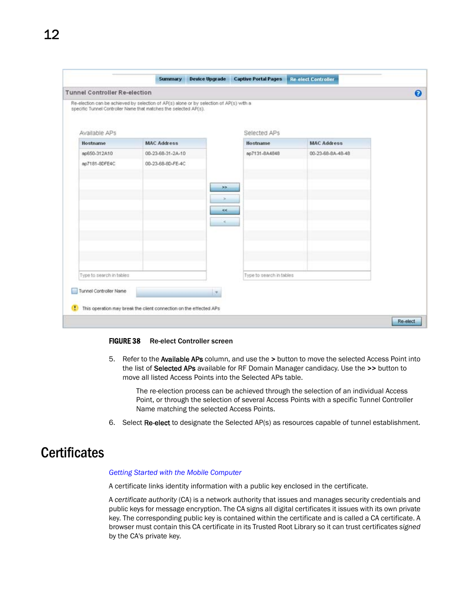 Certificates | Brocade Mobility Access Point System Reference Guide (Supporting software release 5.5.0.0 and later) User Manual | Page 686 / 854