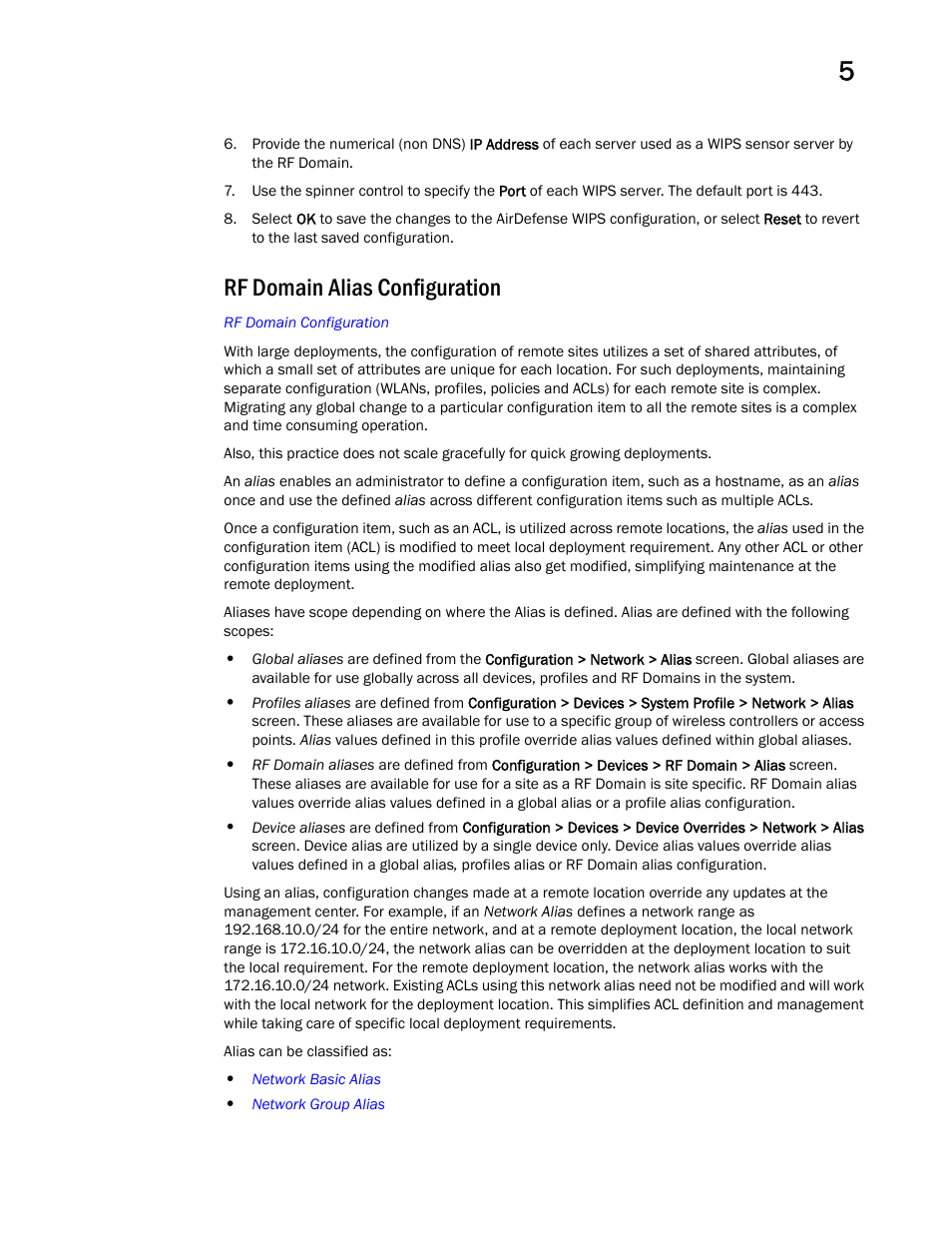 Rf domain alias configuration | Brocade Mobility Access Point System Reference Guide (Supporting software release 5.5.0.0 and later) User Manual | Page 69 / 854